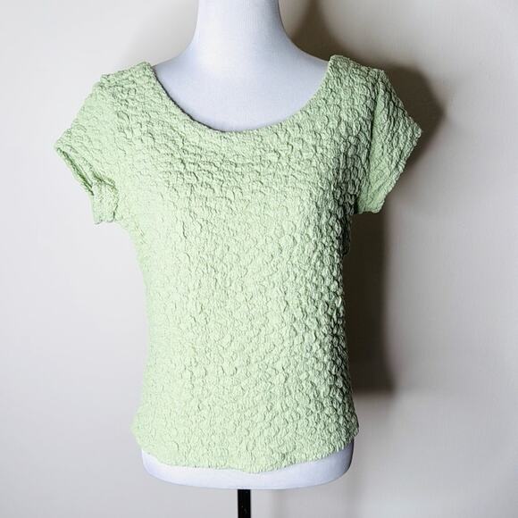 Mauve Anthropologie Green Socialite Popcorn Tee - Picture 2 of 7